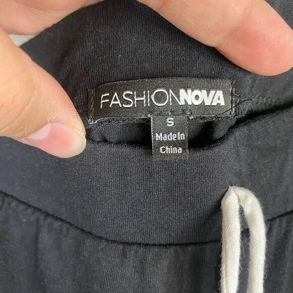 Fashion Nova Black Elastic Waist Sweatpants Size Small - Picture 5 of 7